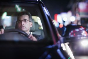 distracted driver at night in St. Louis