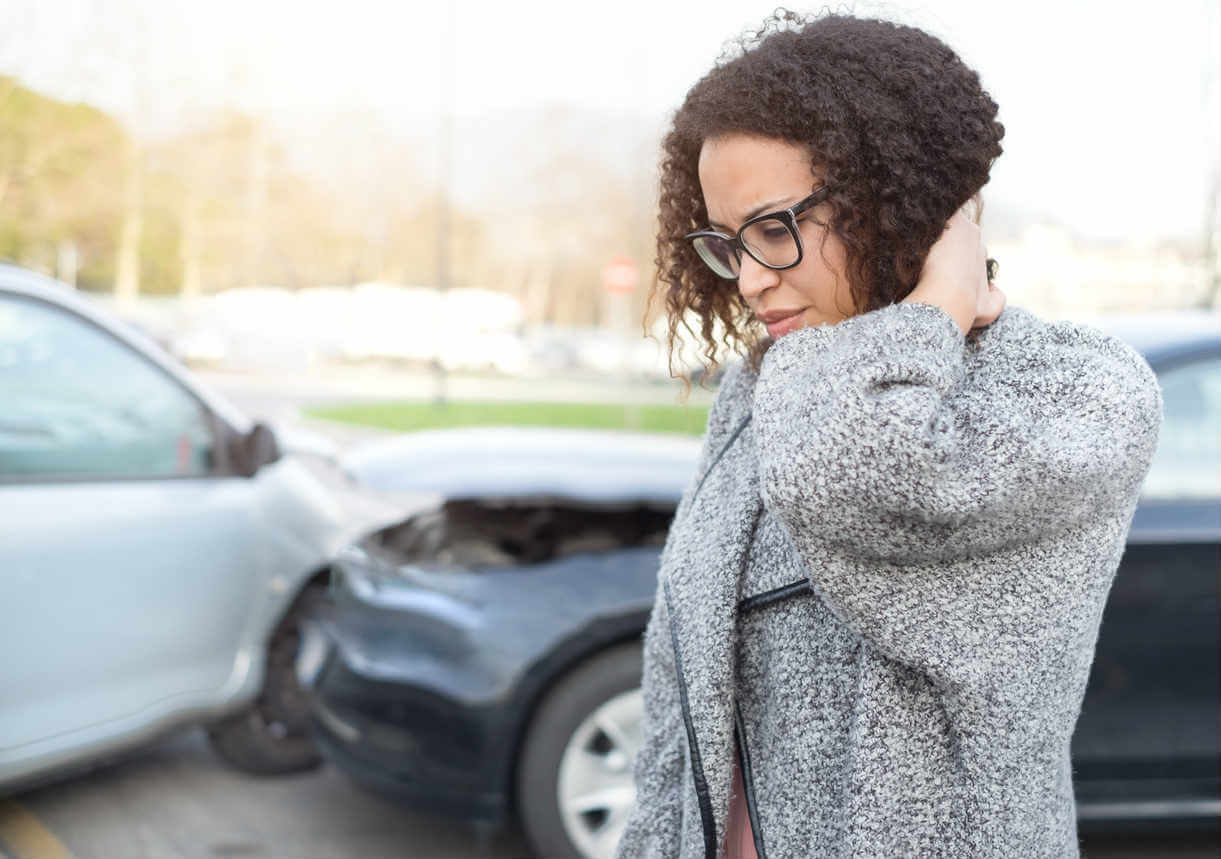 woman with whiplash after car accident