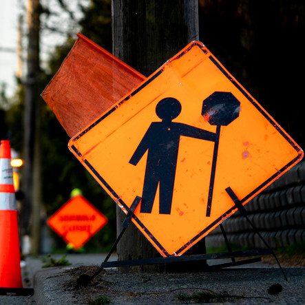 work zone road sign